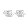 Brass Micro Pave Cubic Zirconia Box Clasps KK-B125-07S-02-1