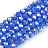 Electroplate Glass Beads Strands EGLA-A034-P2mm-B21-1