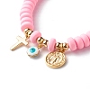 Handmade Polymer Clay Beads Stretch Bracelets BJEW-JB06564-5