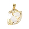 Christmas Brass Micro Pave Cubic Zirconia Enamel Pendants KK-B164-01G-01-1