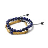 Natural Lapis Lazuli(Dyed) Stretch Bracelets Set for Girl Women BJEW-JB06805-02-1