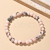 Natural Zebra Jasper Bead Stretch Bracelets BJEW-K212-A-035-5