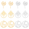 12Pcs 6 Style 201 Stainless Steel Pendants STAS-DC0014-35-1