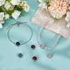 6Pcs 6 Styles Brass Pave Natural Amethyst & Rose Quartz & White Agate & Green Aventurine & Carnelian & Lapis Lazuli Multi-Strand Links KK-BC0015-17B-4