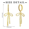 1 Pair Bowknot Brass Micro Pave Clear Cubic Zirconia Hoop Earrings for Women EJEW-SZ0002-04G-2