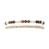 2Pcs Natural Tiger Eye & Shell Pearl & Non-magnetic Synthetic Hematite Beaded Stretch Bracelets for Women BJEW-JB12938-03-1
