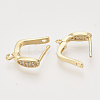 Brass Micro Pave Cubic Zirconia Hoop Earring Findings with Latch Back Closure KK-T048-032G-NF-3