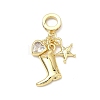 Brass Pave Clear Cubic Zirconia European Dangle Charms KK-P345-44G-1