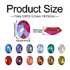 120Pcs 12 Colors Transparent Pointed Back Resin Rhinestone Cabochons KY-CW0001-01-5
