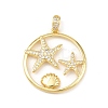 Ocean Brass Micro Pave Cubic Zirconia Pendants KK-K411-04C-G-1