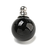 Natural Obsidian Perfume Bottle Pendants G-K338-22P-01-1