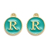 Golden Plated Alloy Enamel Charms X-ENAM-Q437-15R-1