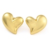 Brass Heart Stud Earrings EJEW-K293-23G-1