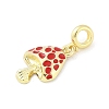Brass Red Enamel Vegetable European Dangle Charms KK-Z090-06G-03-2