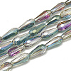 Electroplate Glass Beads Strands EGLA-Q099-C04-1