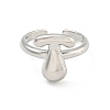 Brass Letter Open Cuff Rings for Women RJEW-G313-01T-P-2