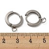 Tarnish Resistant 201 Stainless Steel Huggie Hoop Earrings Findings STAS-A167-01F-P-3