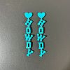 Word HOWDY Acrylic Dangle Stud Earrings FS-WGBB6AA-04-1