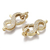 Brass Micro Pave Clear Cubic Zirconia Lobster Claw Clasps ZIRC-S066-023-NF-1
