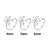 Leaf Shape Brass Shell Cuff Ring Settings KK-T076-63P-4