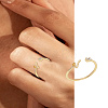 1Pc Letter Brass Rhinestone Open Cuff Rings for Women AJEW-LP0004-47V-G-1