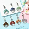 7Pcs Tree of Lif Gemstone Chip Pendant Decorations HJEW-JM02126-2