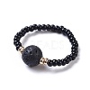 Natural Lava Rock Stretch Rings RJEW-JR00255-01-1