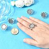 Vintage Adjustable Iron Finger Ring Components Alloy Flower Cabochon Bezel Settings X-PALLOY-O039-25AS-2