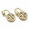 Brass Micro Pave Cubic Zirconia Screw Carabiner Lock Charm ZIRC-R110-017-NF-3