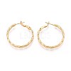 Oval Brass Hoop Earrings EJEW-T047-97G-2