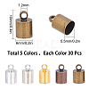 150Pcs 5 Colors Brass Cord Ends FIND-SC0002-83-2