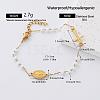 304 Stainless Steel Oval Religion Cross Link Resin Beaded Anklets for Women AH5734-2-1