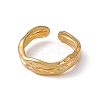 Ion Plating(IP) 304 Stainless Steel Twist Wave Open Cuff Ring for Women X-RJEW-C045-23G-2