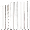 Olycraft 10Pcs 10 Style 304 Stainless Steel Curb & Rope & Box & Wheat & Bar Link Chain Necklaces Set MAK-OC0001-009-1