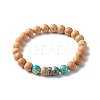 Wood Beads Stretch Bracelet Sets for Girl Women BJEW-JB06766-4