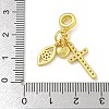 Rack Plating Brass Micro Pave Cubic Zirconia Pendants KK-I718-06G-3