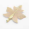 Brass Plated Natural Leaf Pendants KK-G321-F-3