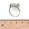 Brass Micro Pave Cubic Zirconia Cuff Open Rings for Women CU-CBA760A-13B-P-5