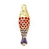 Brass Enamel Fish Connector Charms KK-H527-11G-04-1
