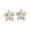 Brass Micro Pave Clear Cubic Zirconia Charms KK-Z044-19P-1