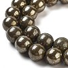Natural Pyrite Round Beads Strands G-F197-10-10mm-5