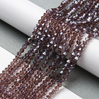 Transparent Electroplate Glass Beads Strands EGLA-A039-T2mm-A05-1