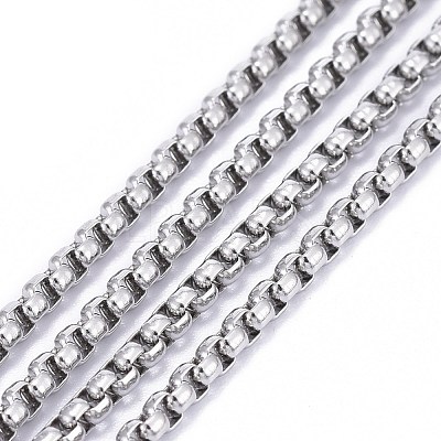 Tarnish Resistant 304 Stainless Steel Box Chains CHS-K012-02B-P-1