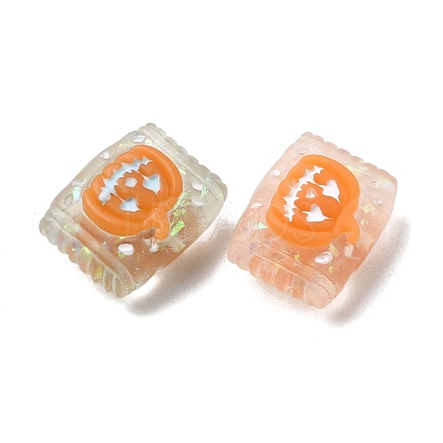 Halloween Frosted Transparent Resin Beads RESI-A048-01A-1
