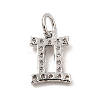 Brass Micro Pave Cubic Zirconia Charms KK-E077-02P-11-1