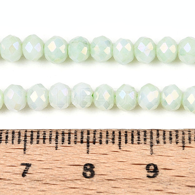 Anti-Tarnish Electroplate Rondelle Glass Beads Strands X-EGLA-T021-4mm-17-06-1