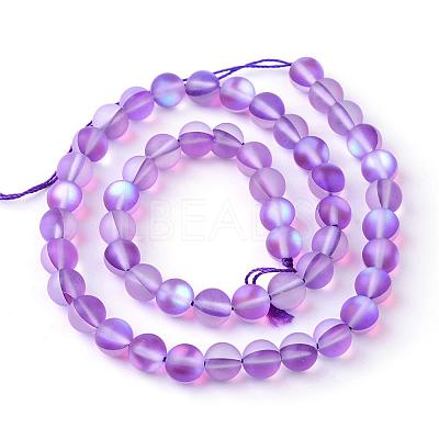 Synthetic Moonstone Beads Strands G-R375-6mm-A09-1