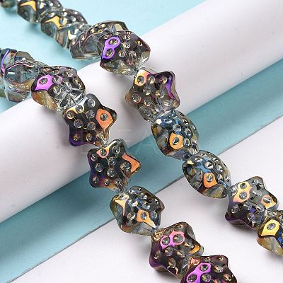 Transparent Electroplate Glass Beads Strands GLAA-C025-01G-1