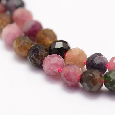 Natural Multicolor Tourmaline Beads Strands G-F460-31-1