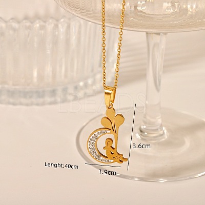 304 Stainless Steel Crystal Rhinestone Pendant Necklaces FS-WG5BCFA-01-1